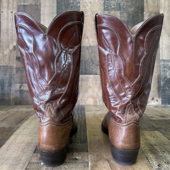 Lucchese Classics D0997 Vintage Smooth Quill Ostrich Cowboy Boots Mens 10.5 D - Picture 7 of 12